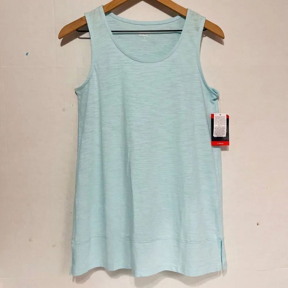 Lands End Light Blue Split Hem Tank Top Size XS NWT